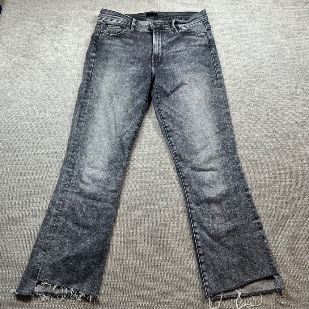MOTHER Women's Gray Washed Flare Jeans